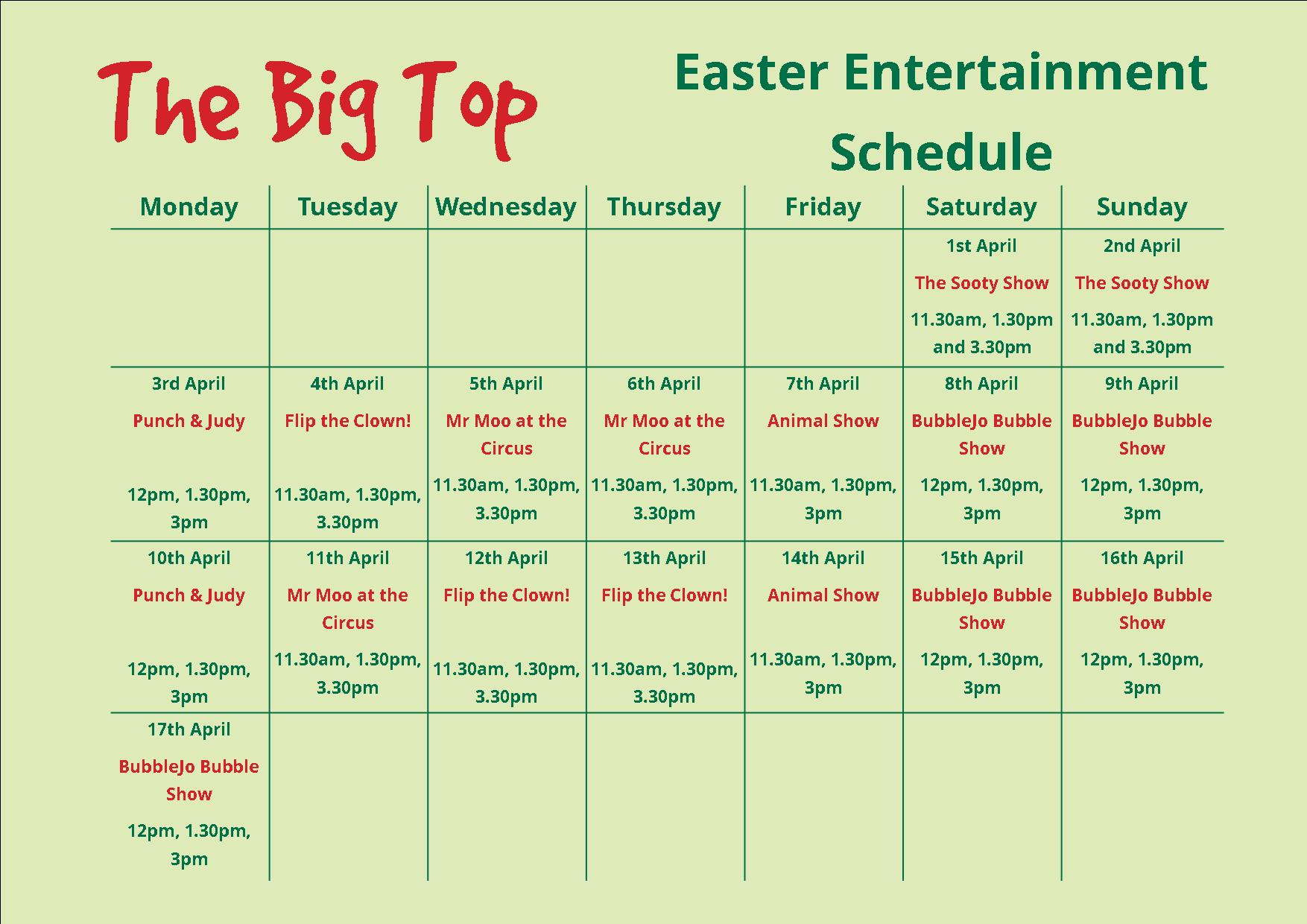 Easter schedule at Kent Life - Vertigo Adventures